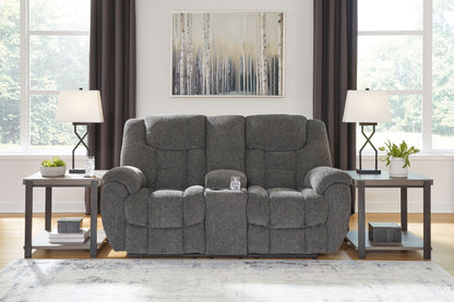 Foreside - Dbl Reclining Loveseat with Console - Charcoal by Ashley – view 4