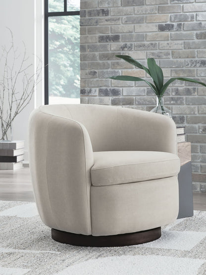 Annbury - Swivel Accent Chair - Light Beige by Ashley – view 4