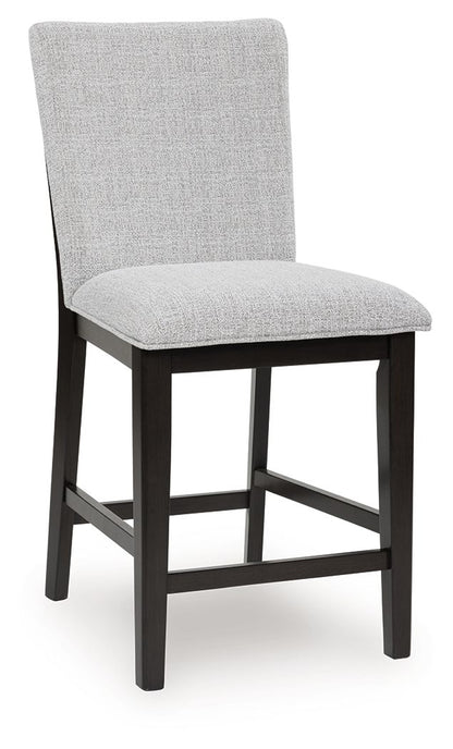 Neymorton - Upholstered Barstool (Set of 2) - Dark Grayish Brown by Ashley – Stool Sets