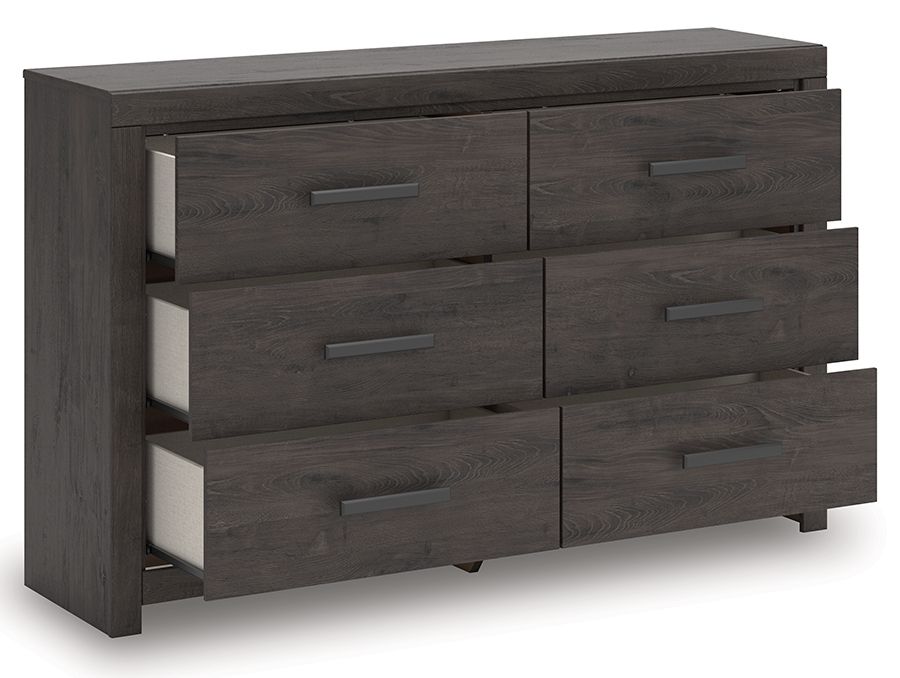 Prendonea - Six Drawer Dresser - Charcoal by Ashley – view 3