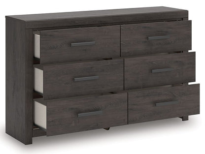 Prendonea - Six Drawer Dresser - Charcoal by Ashley – view 3