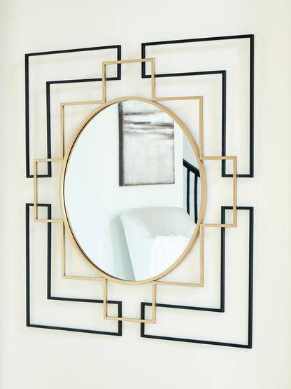 Oceanal - Accent Mirror - Black / Gold Finish by Ashley – view 3