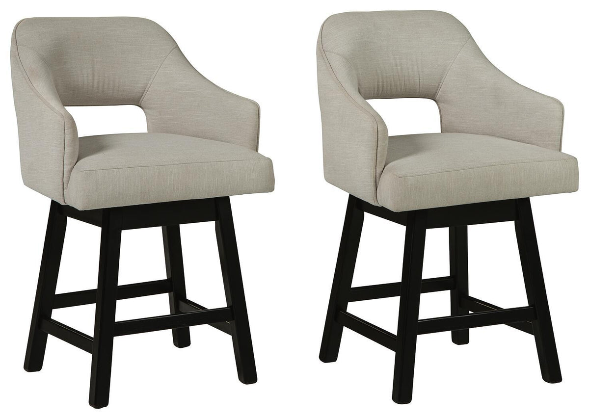 Tallenger - Upholstered Swivel Barstool (Set of 2) by Ashley – Stool Sets