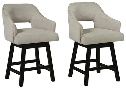 Tallenger - Upholstered Swivel Barstool (Set of 2) by Ashley – Stool Sets