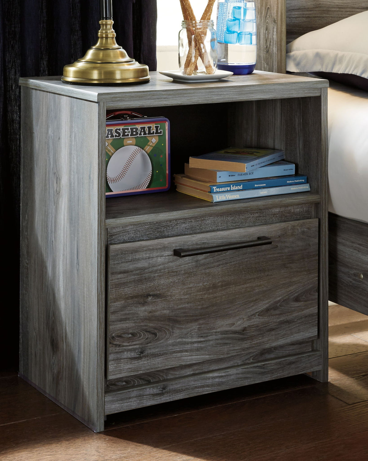 Baystorm - One Drawer Night Stand - Gray by Ashley – view 4
