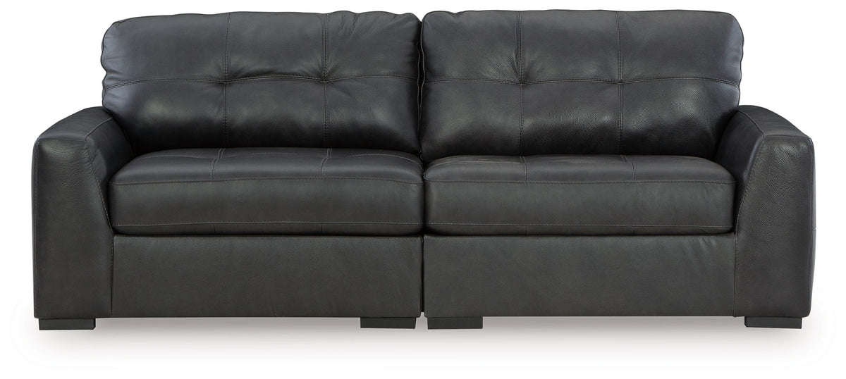 Brindley Pier - 2-Piece Sectional Loveseat - Fog by Ashley – Stationary Sectionals