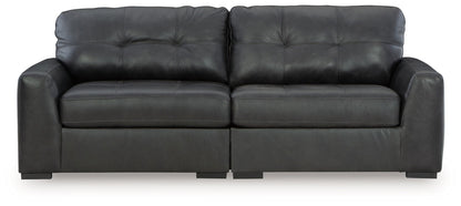 Brindley Pier - 2-Piece Sectional Loveseat - Fog by Ashley – Stationary Sectionals
