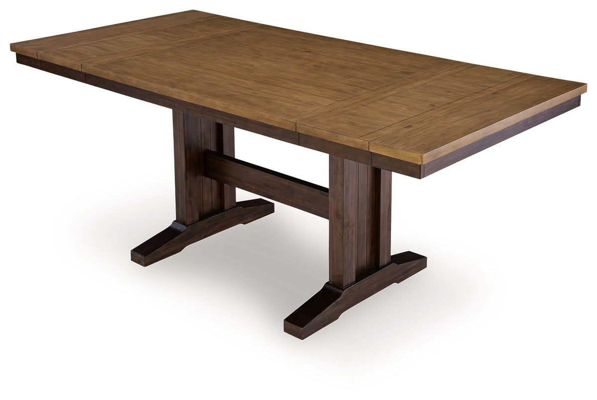 Rylandeen - Rectangular Dining Room Counter Height Extension Table - Light Brown / Dark Brown by Ashley – view 3