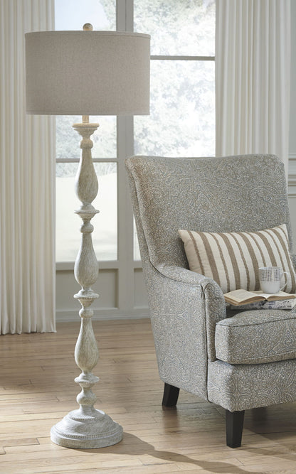 Bernadate - Poly Floor Lamp - Whitewash by Ashley – view 4
