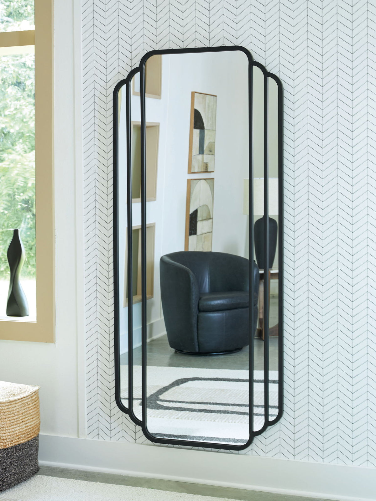 Antigone - Floor Mirror - Black by Ashley – view 4