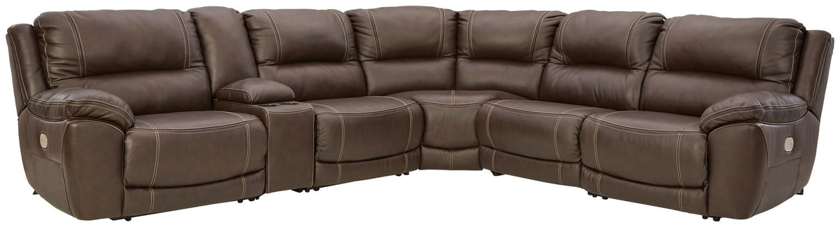 Dunleith - Power Sectional 6 Pc - Chocolate by Ashley – Reclining Sectionals