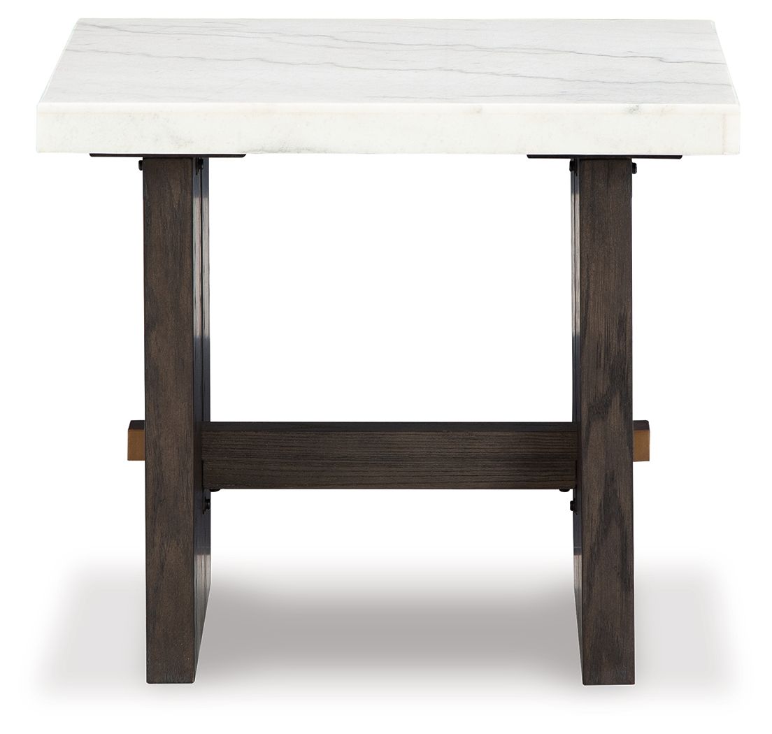 Burkhaus - Rectangular End Table - White / Dark Brown by Ashley – view 4