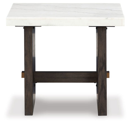 Burkhaus - Rectangular End Table - White / Dark Brown by Ashley – view 4