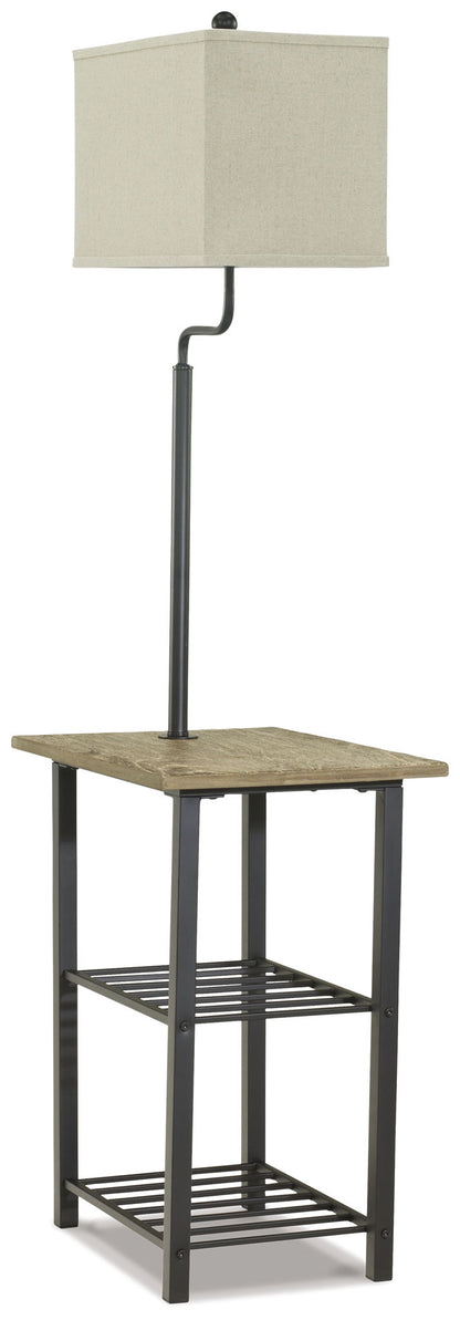 Shianne - Metal Tray Lamp  - Black by Ashley – Floor Lamps