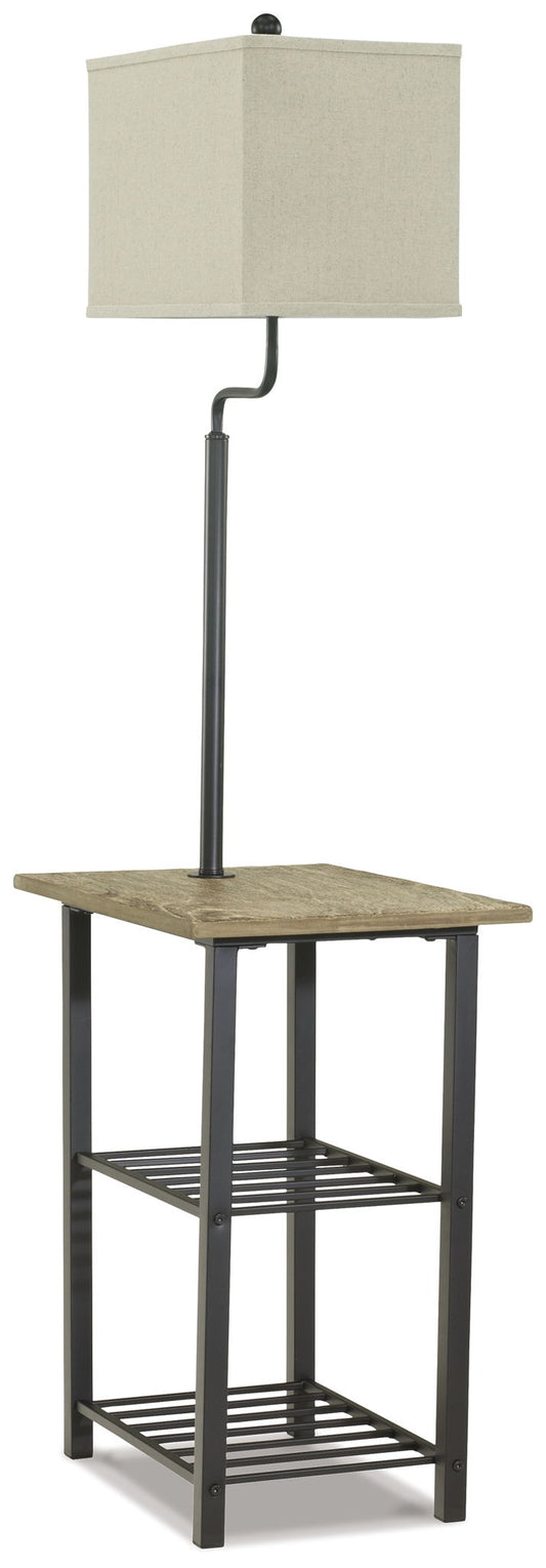 Shianne - Metal Tray Lamp  - Black by Ashley – Floor Lamps