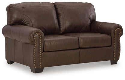 Colleton - Loveseat - Dark Brown by Ashley – Stationary Loveseats