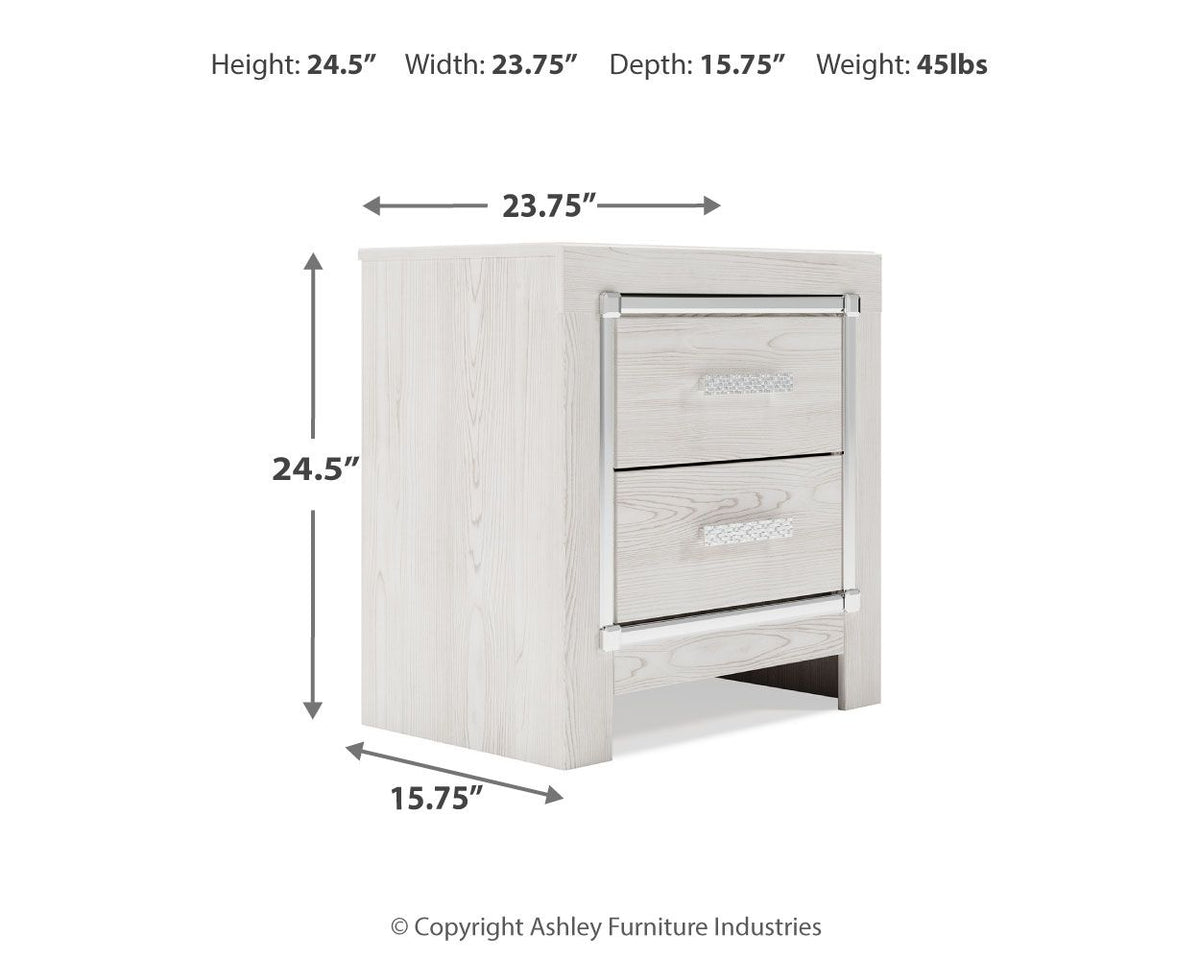 Altyra - Two Drawer Night Stand - White by Ashley – view 3