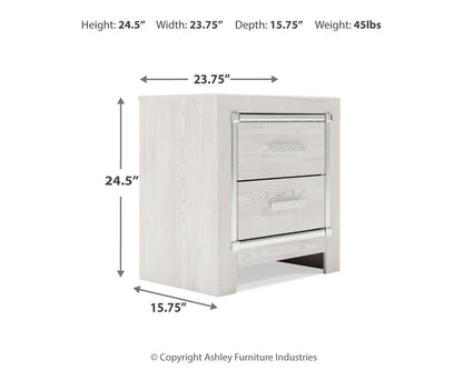 Altyra - Two Drawer Night Stand - White by Ashley – view 3