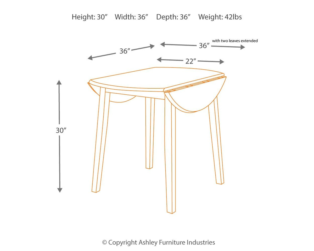 Hammis - Round DRM Drop Leaf Table - Dark Brown by Ashley – view 4