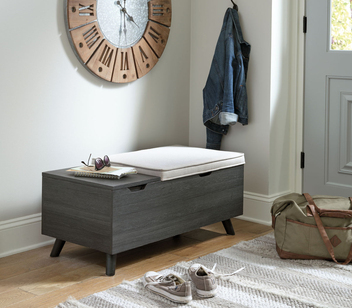 Yarlow - Storage Bench - Dark Gray by Ashley – view 3