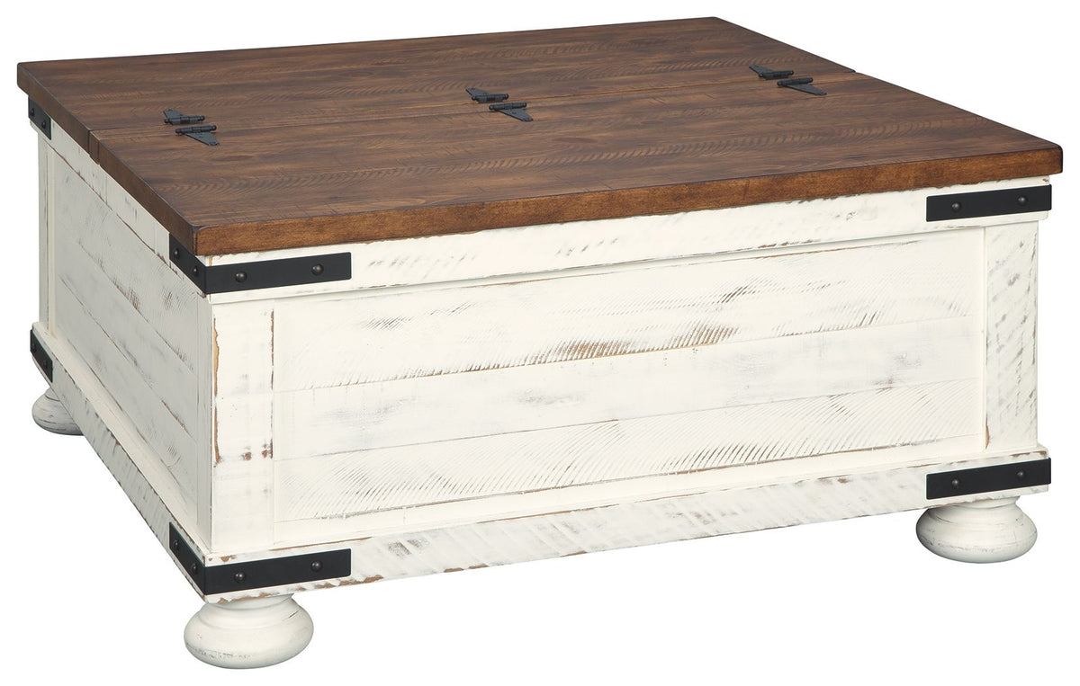 Wystfield - Cocktail Table with Storage - White / Brown by Ashley – Cocktail Tables