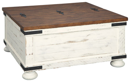 Wystfield - Cocktail Table with Storage - White / Brown by Ashley – Cocktail Tables