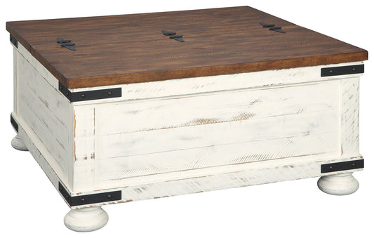 Wystfield - Cocktail Table with Storage - White / Brown by Ashley – Cocktail Tables