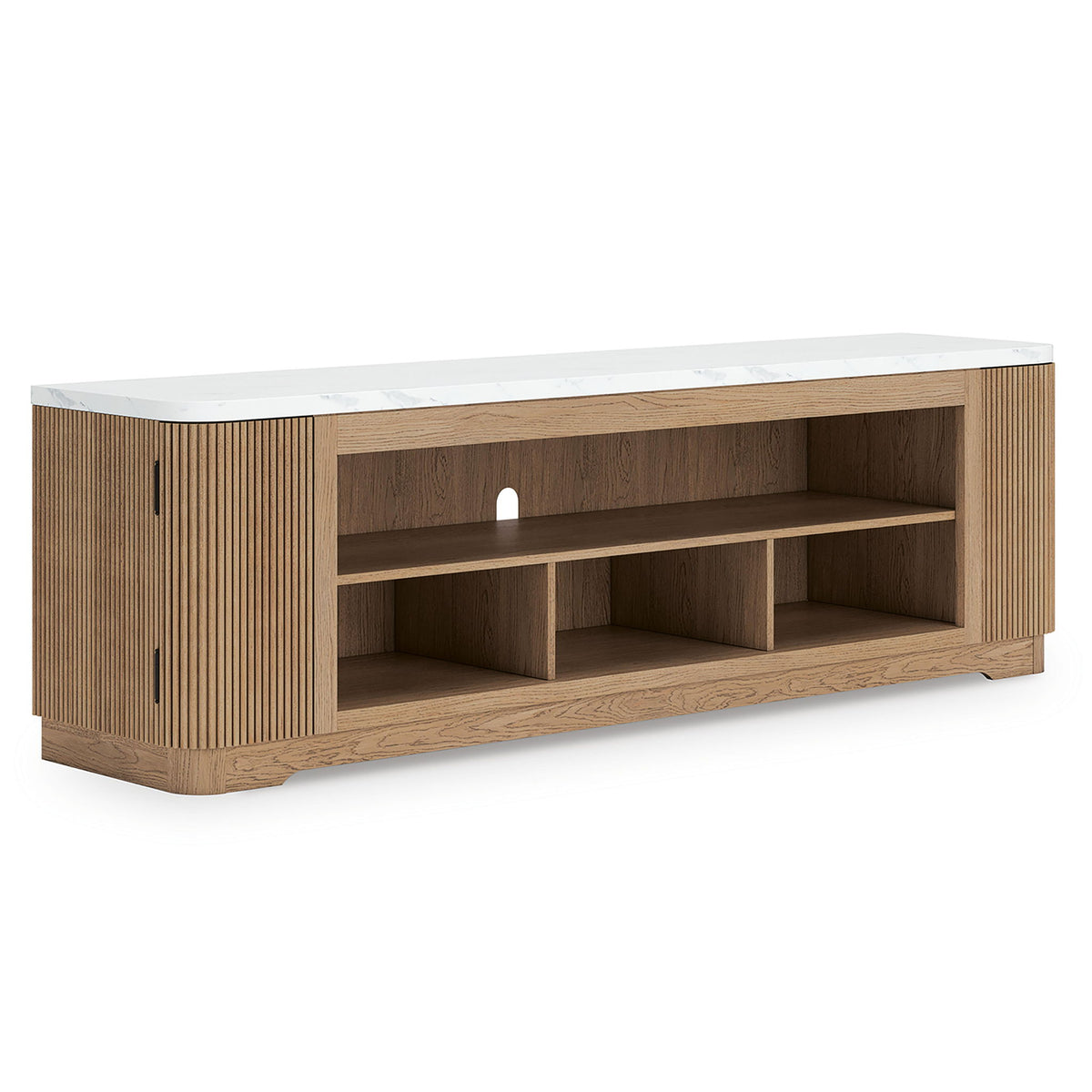 Camdill - XL TV Stand With Fireplace Option - Light Brown by Ashley – view 4