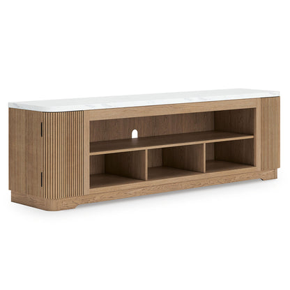 Camdill - XL TV Stand With Fireplace Option - Light Brown by Ashley – view 4