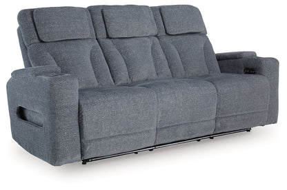 Studio Cave - Power Reclining Sofa - Steel by Ashley – Reclining Sofas