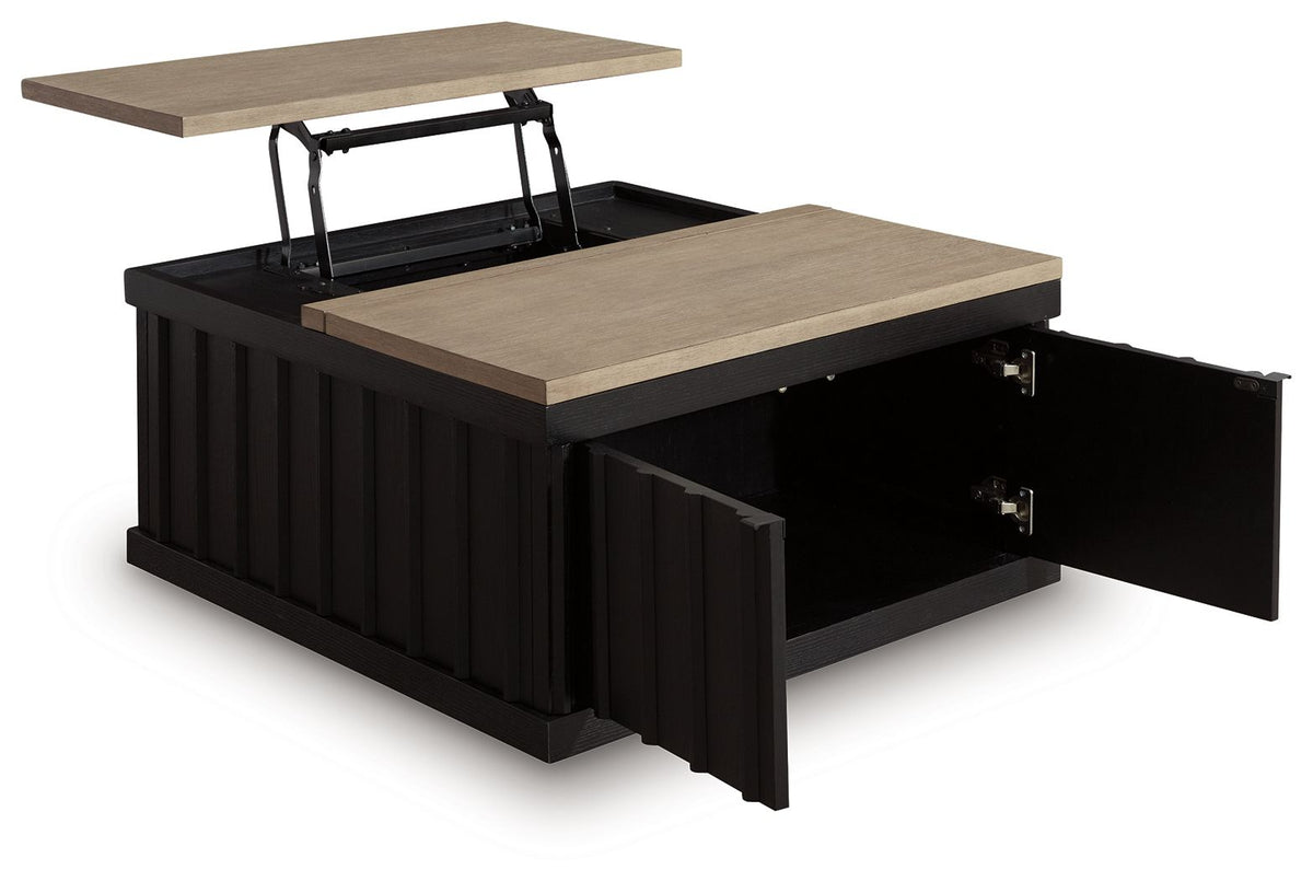 Rylandyn - Lift Top Cocktail Table - Black / Light Brown by Ashley – view 4