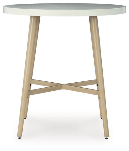 Seton Creek - Round Bar Table With Umbrella Option - Beige by Ashley – view 3