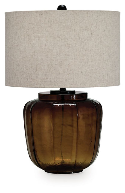 Bainmore - Glass Table Lamp - Amber by Ashley – Table Lamps