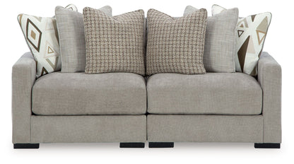 Aslan Court - 2-Piece Loveseat Sectional - Pebble – Stationary Sectionals