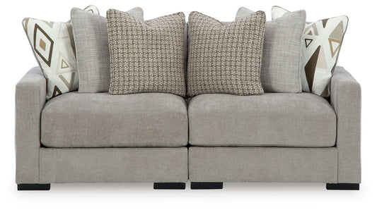 Aslan Court - 2-Piece Loveseat Sectional - Pebble