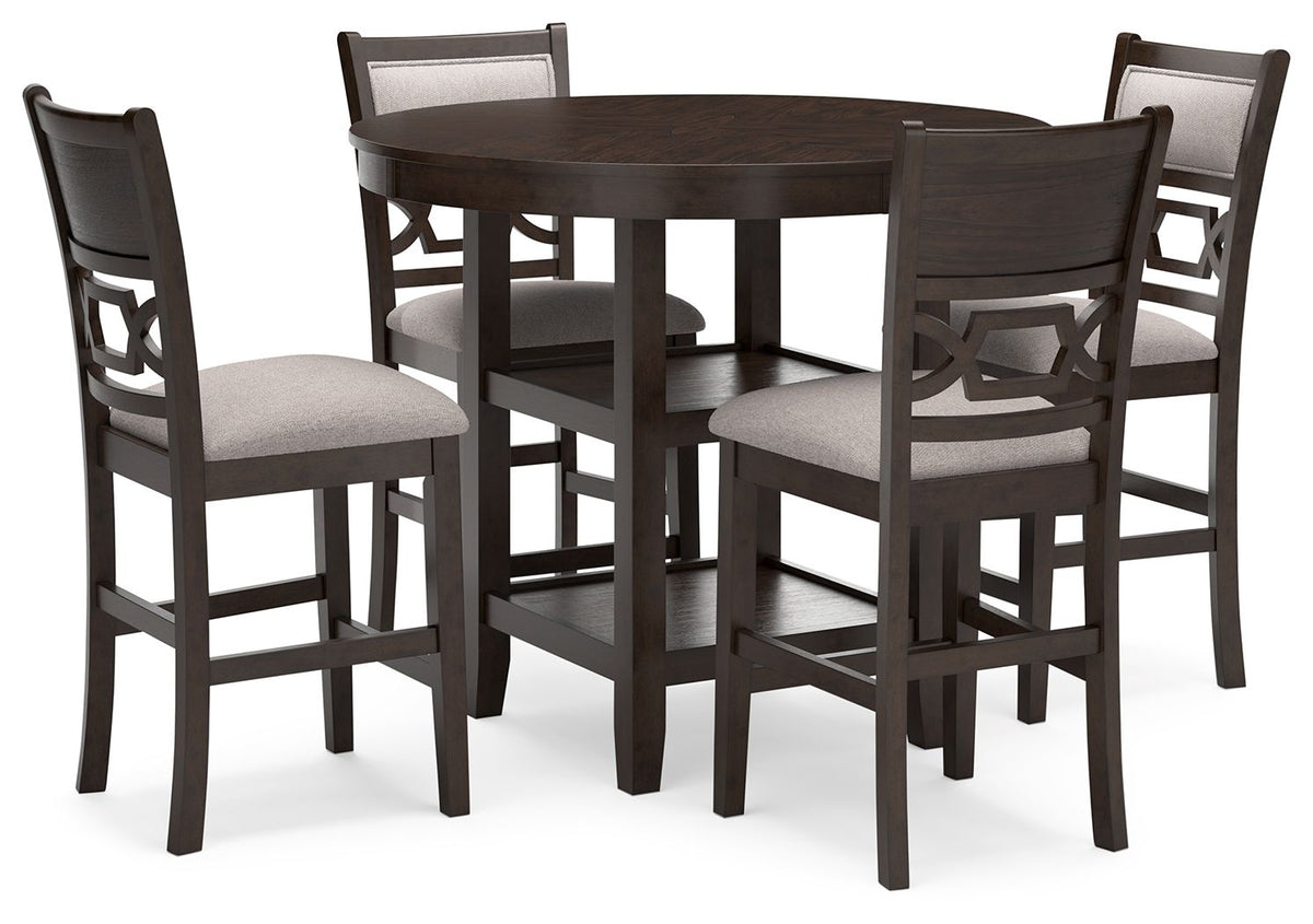 Langwest - Dining Room Counter Table Set (Set of 5) - Brown by Ashley – 5 Piece Dining Room Sets