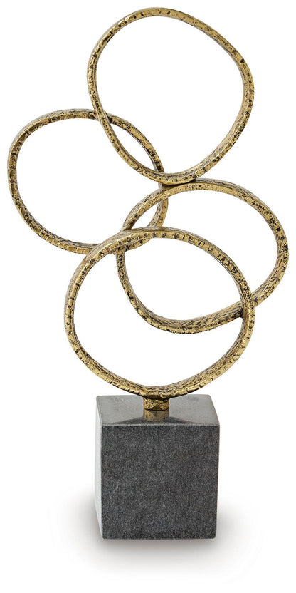 Wellcott - Sculpture - Gold Finish / Black by Ashley – Sculptures & Figurines