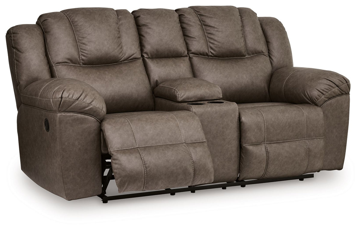 Lowilla - Double Reclining Loveseat With Console - Driftwood by Ashley – view 4
