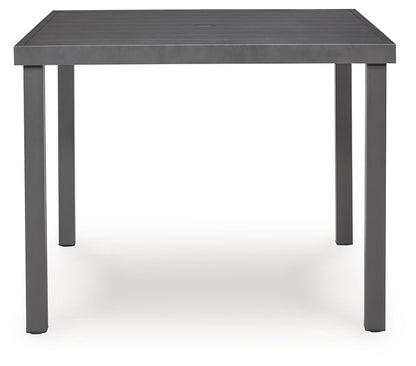 Rocky Creek - Square Dining Table With Umbrella Option - Gray by Ashley – view 4
