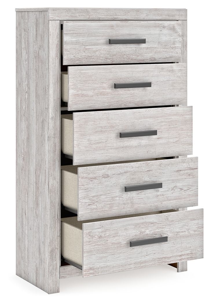 Cayboni - Five Drawer Chest - Whitewash by Ashley – view 4