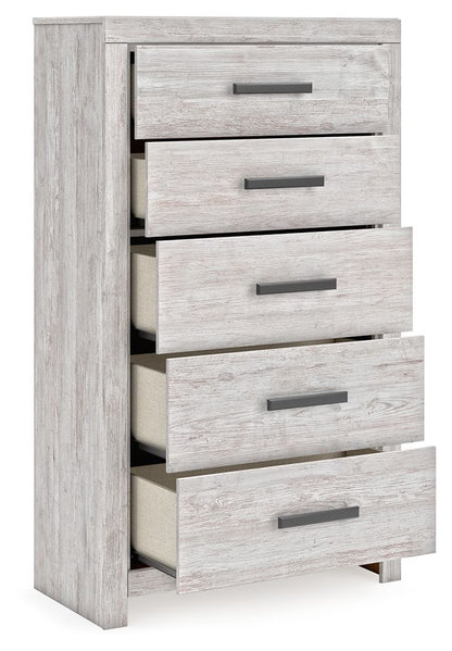 Cayboni - Five Drawer Chest - Whitewash by Ashley – view 4