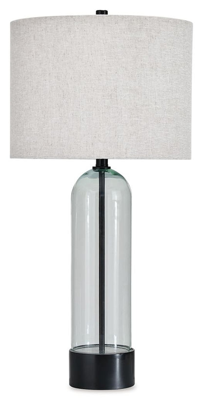 Kerrbrook - Glass Table Lamp - Clear / Black by Ashley – Table Lamps