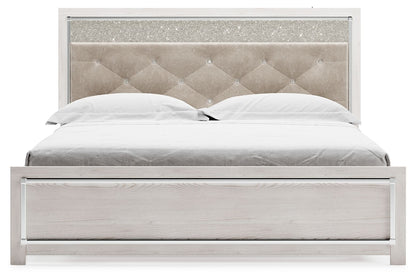 Altyra - King Panel Bed With Upholstered Headboard - White by Ashley – view 4