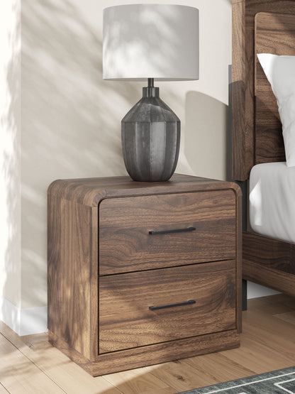 Fortlorn - Two Drawer Night Stand - Walnut Brown by Ashley – view 4