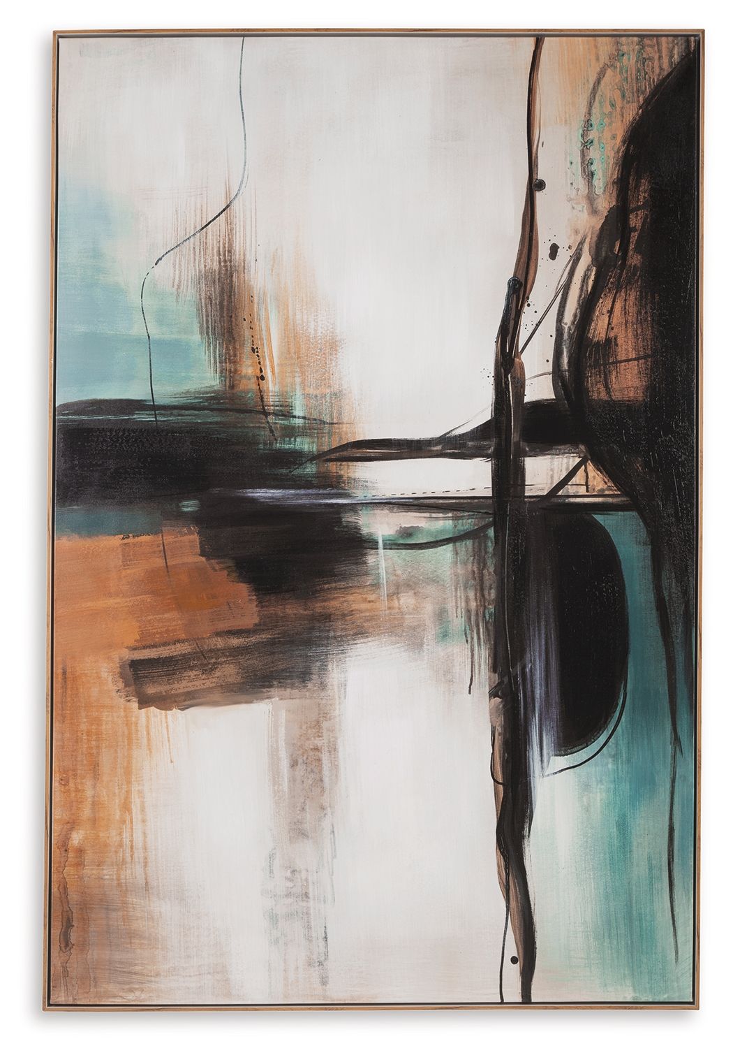 Brunonia - Wall Art - Teal / Orange / Black by Ashley – Canvas Art