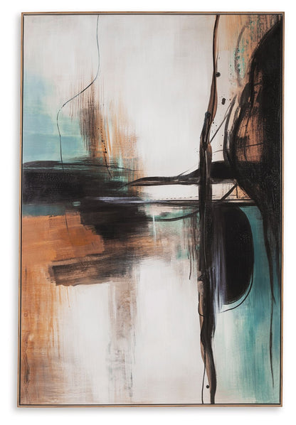 Brunonia - Wall Art - Teal / Orange / Black by Ashley – Canvas Art