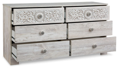 Paxberry - Six Drawer Dresser - Weatherworn - Whitewash by Ashley – view 4