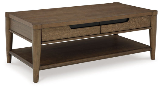 Roanhowe - Rectangular Cocktail Table - Brown by Ashley – Cocktail Tables