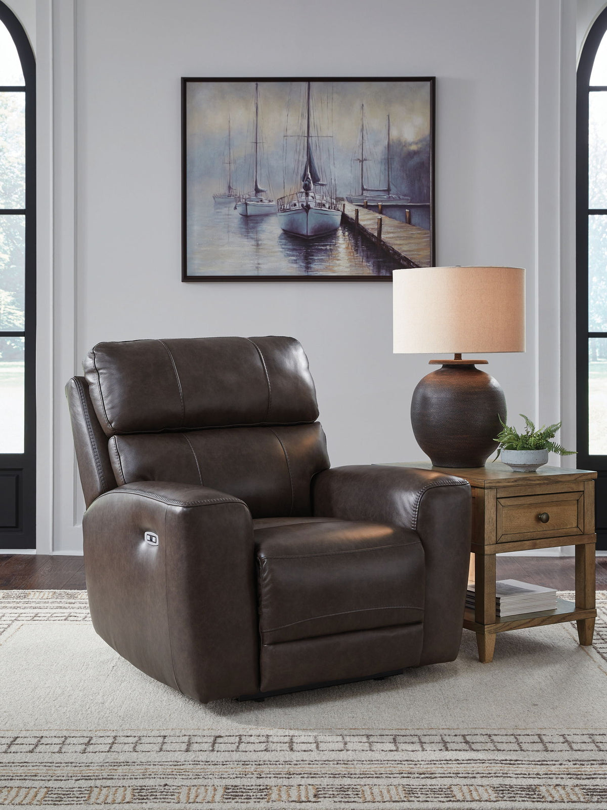 Crossplex - Power Recliner / Adjustable Headrest - Smoke by Ashley – view 4
