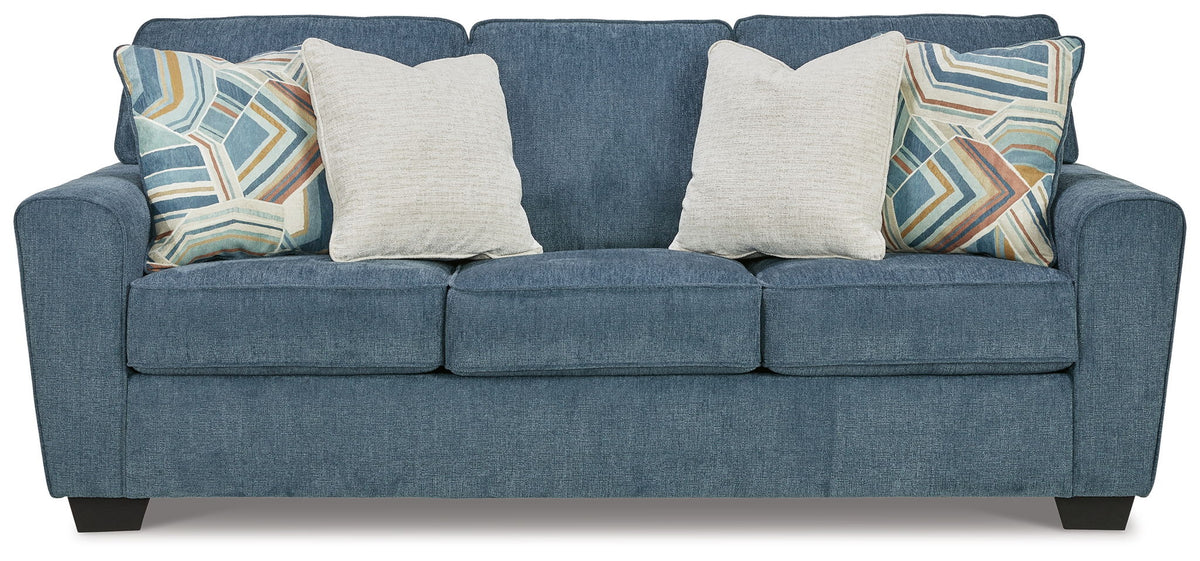 Cashton - Sofa - Blue by Ashley – Stationary Sofas